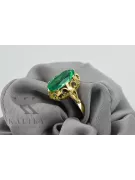 14K Yellow gold Emerald Ring Vintage style vrc134y